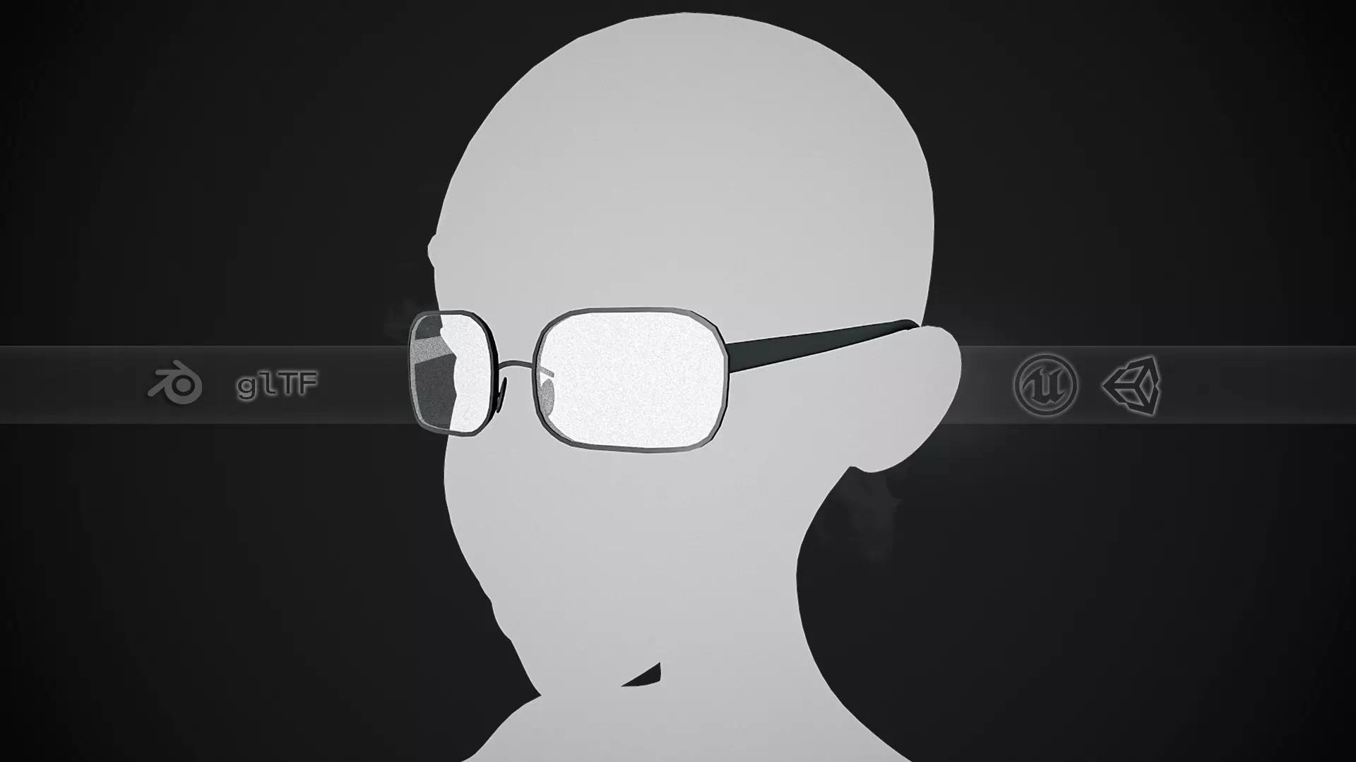 Stylized White Glasses Style 2  Low-poly 3D model_0