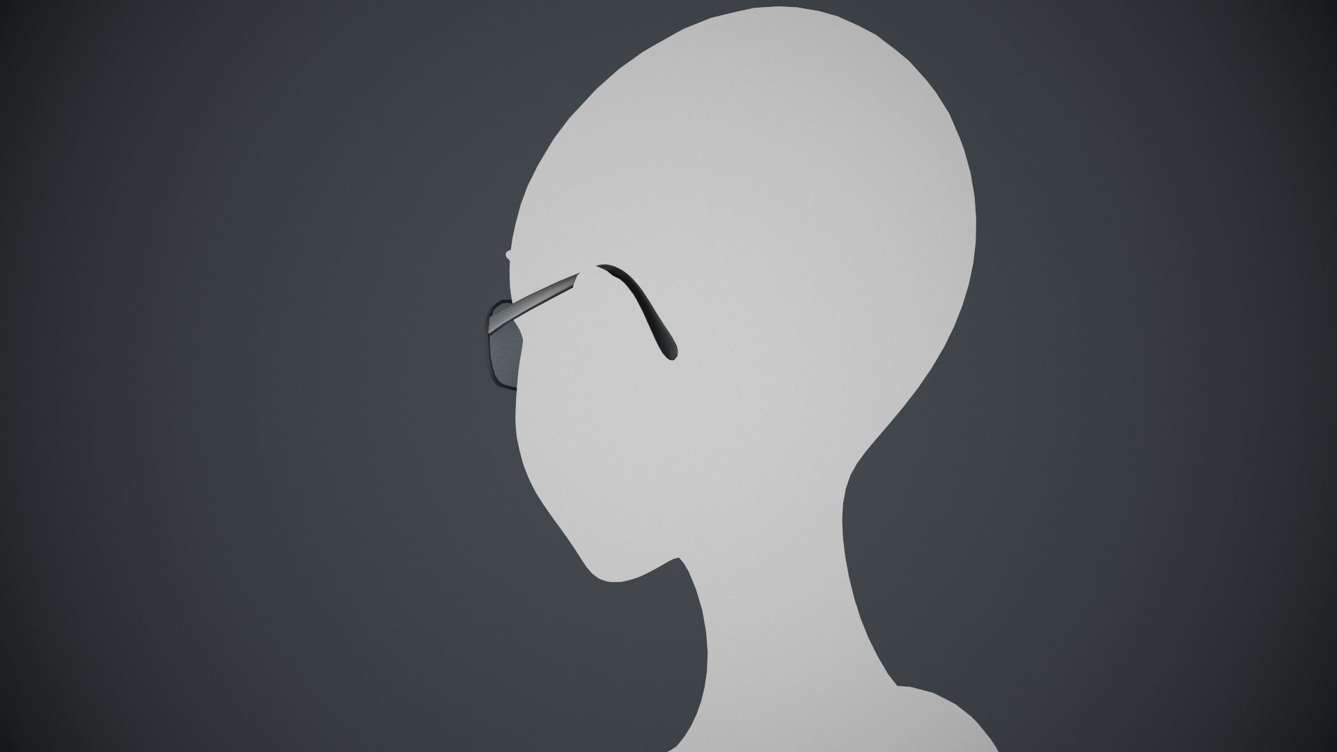 Stylized White Glasses Style 2  Low-poly 3D model_7