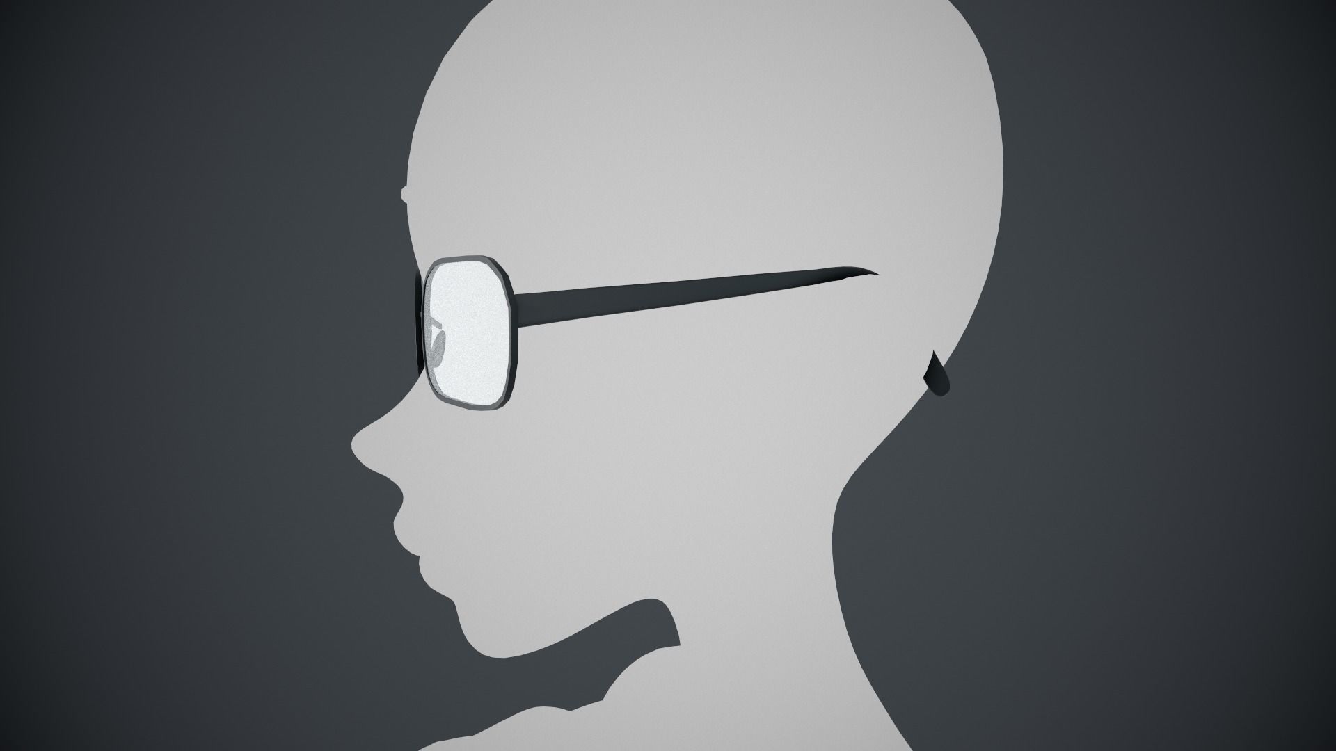 Stylized White Glasses Style 2  Low-poly 3D model_2