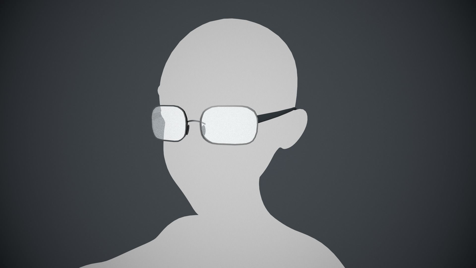 Stylized White Glasses Style 2  Low-poly 3D model_4