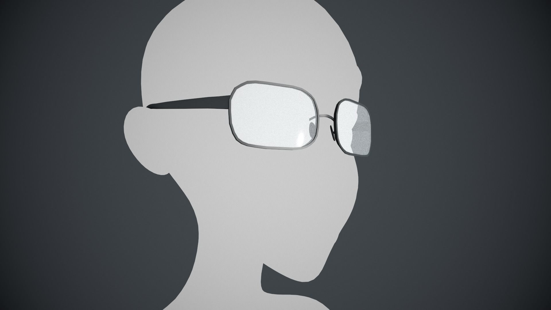 Stylized White Glasses Style 2  Low-poly 3D model_1