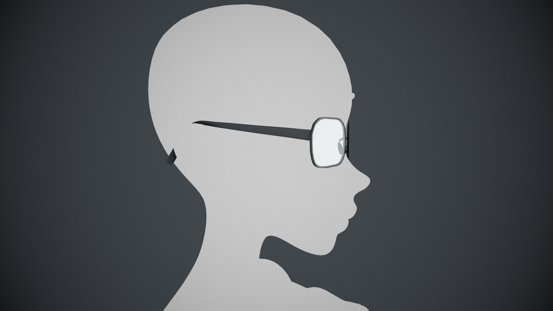 Stylized White Glasses Style 2  Low-poly 3D model_5