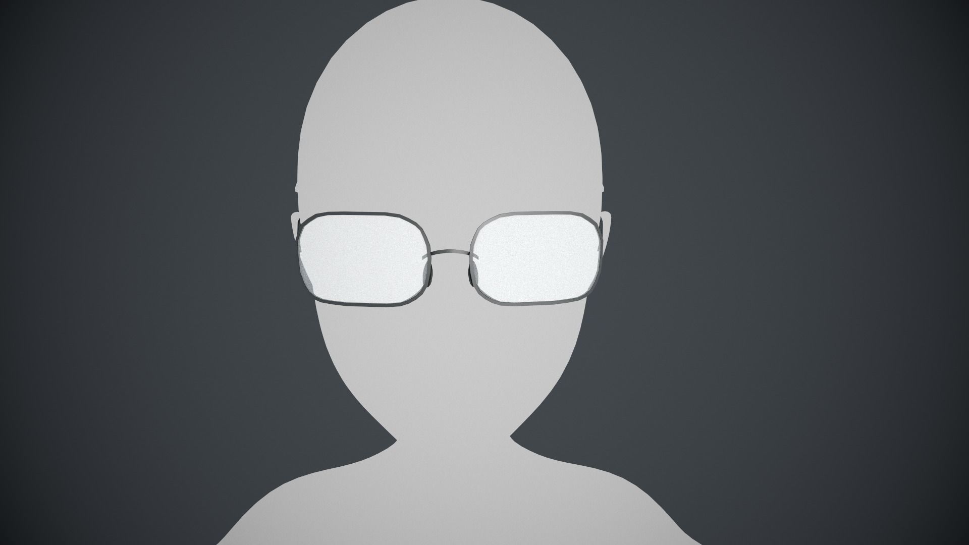 Stylized White Glasses Style 2  Low-poly 3D model_8