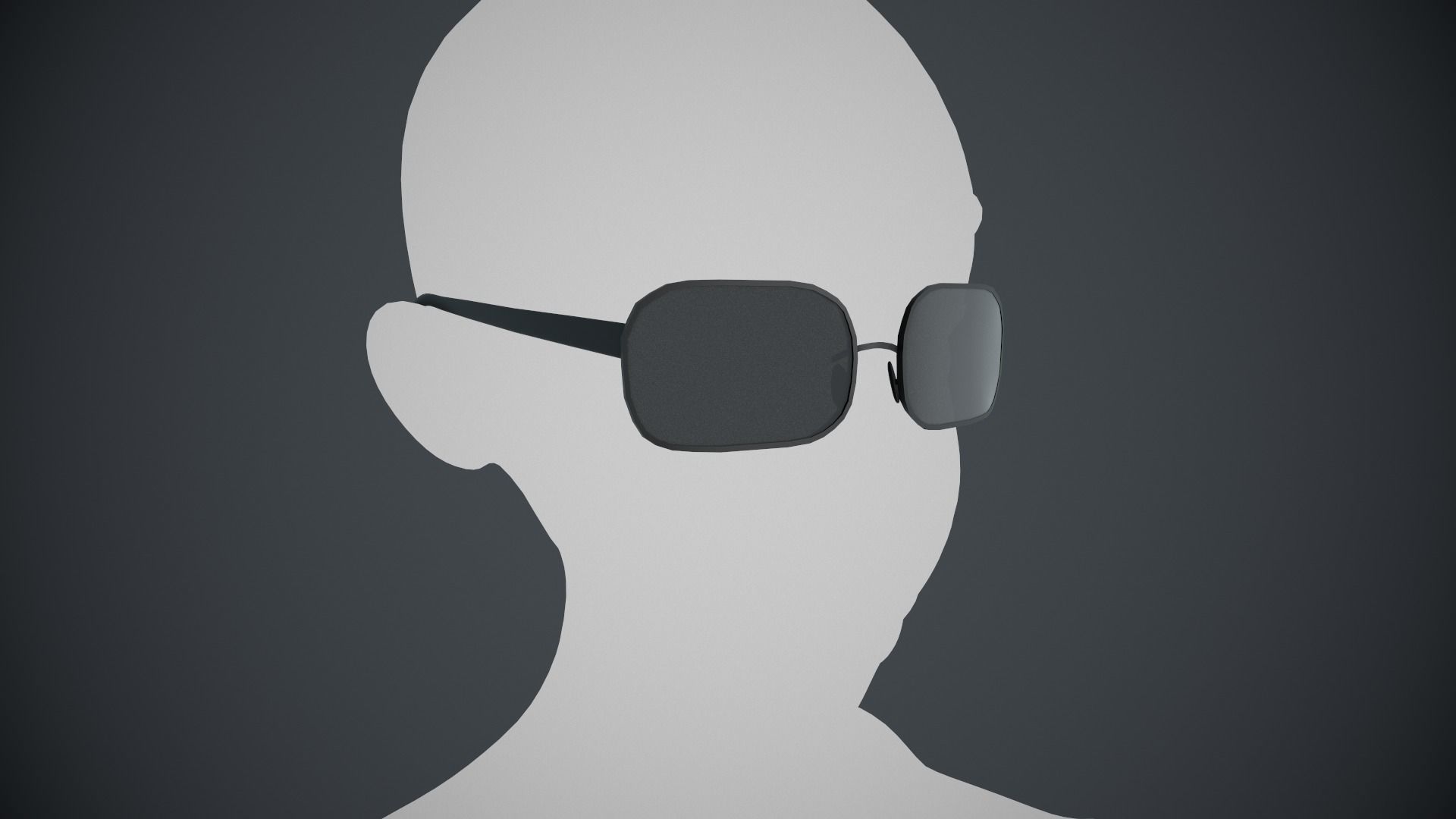 Stylized Black Glasses Style 2  Low-poly 3D model_1