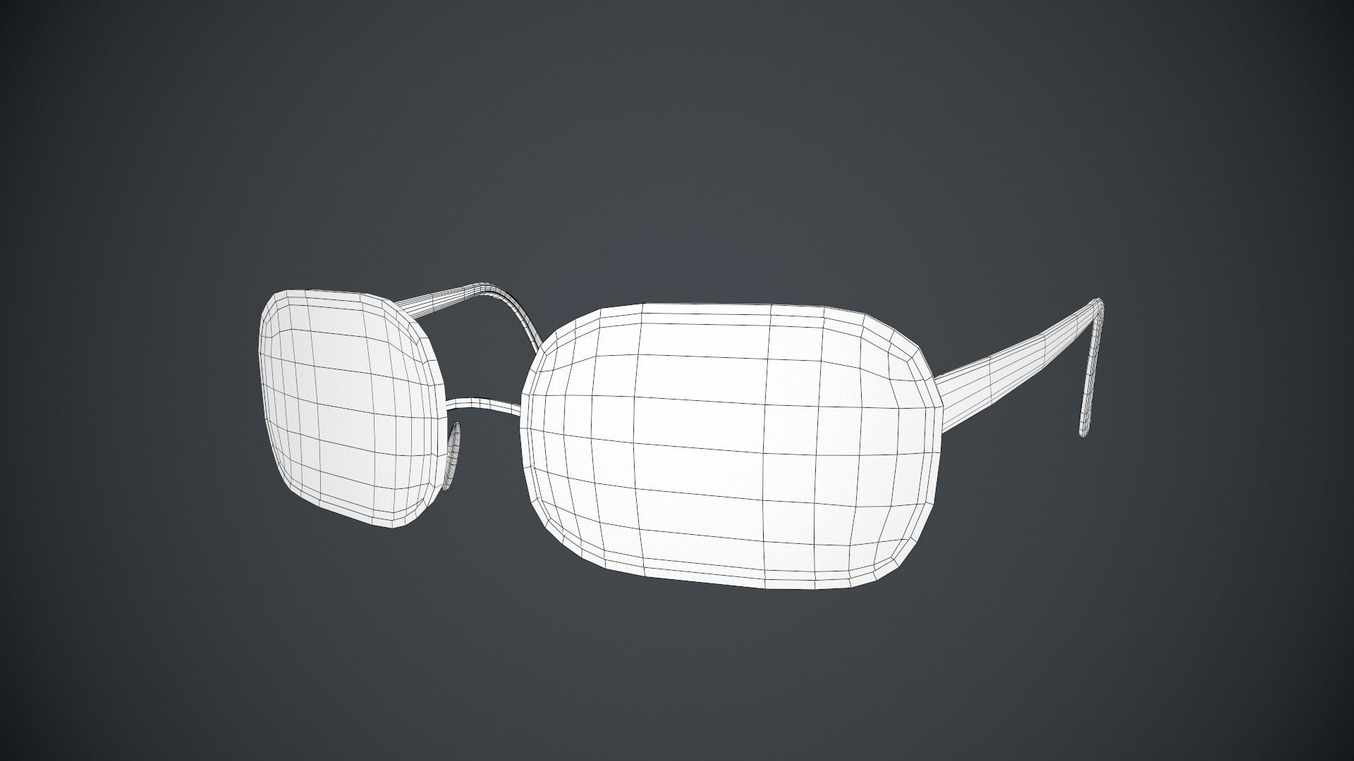 Stylized Black Glasses Style 2  Low-poly 3D model_11