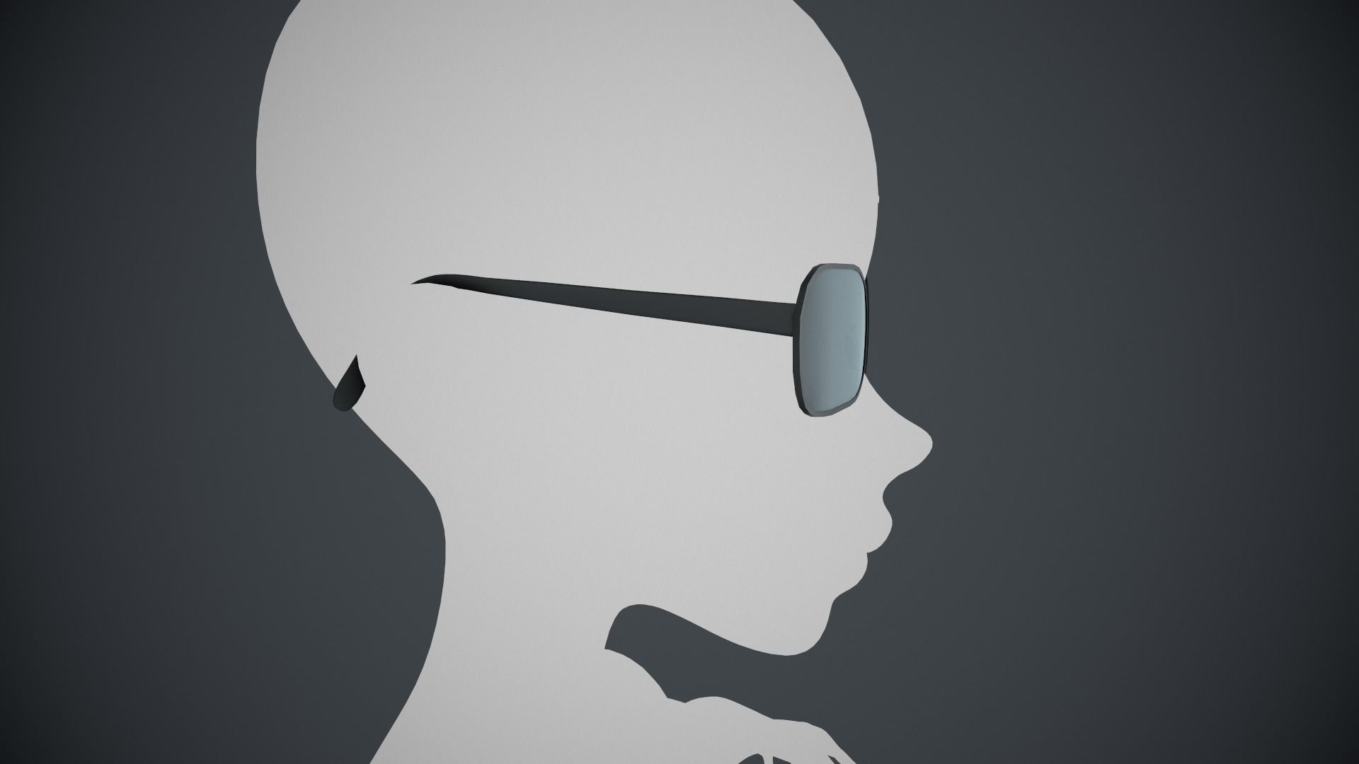 Stylized Black Glasses Style 2  Low-poly 3D model_3