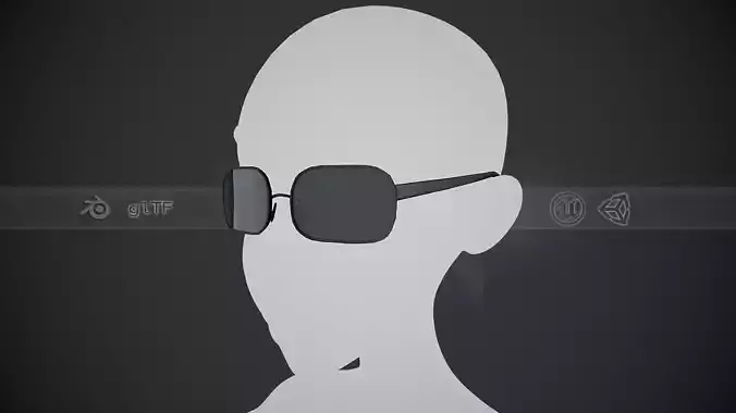 Stylized Black Glasses Style 2  Low-poly 3D model