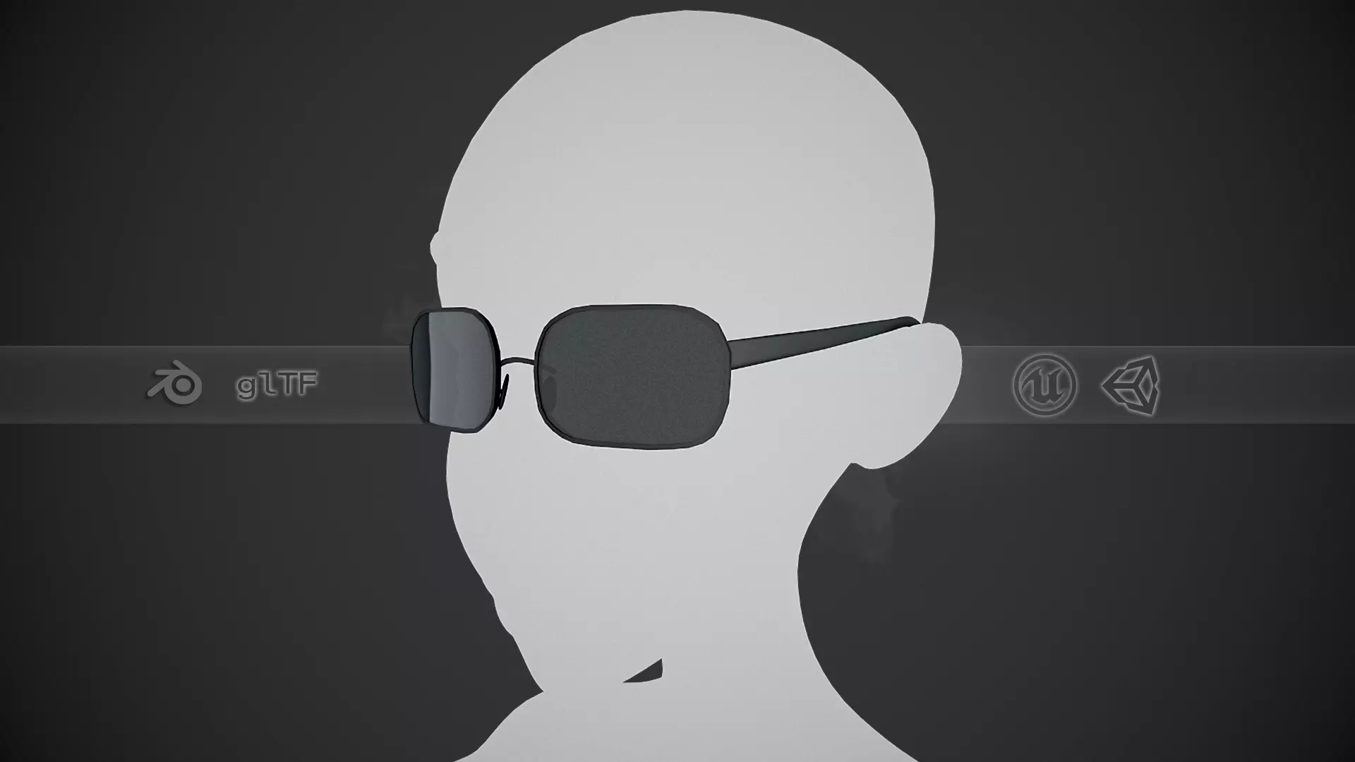 Stylized Black Glasses Style 2  Low-poly 3D model_0