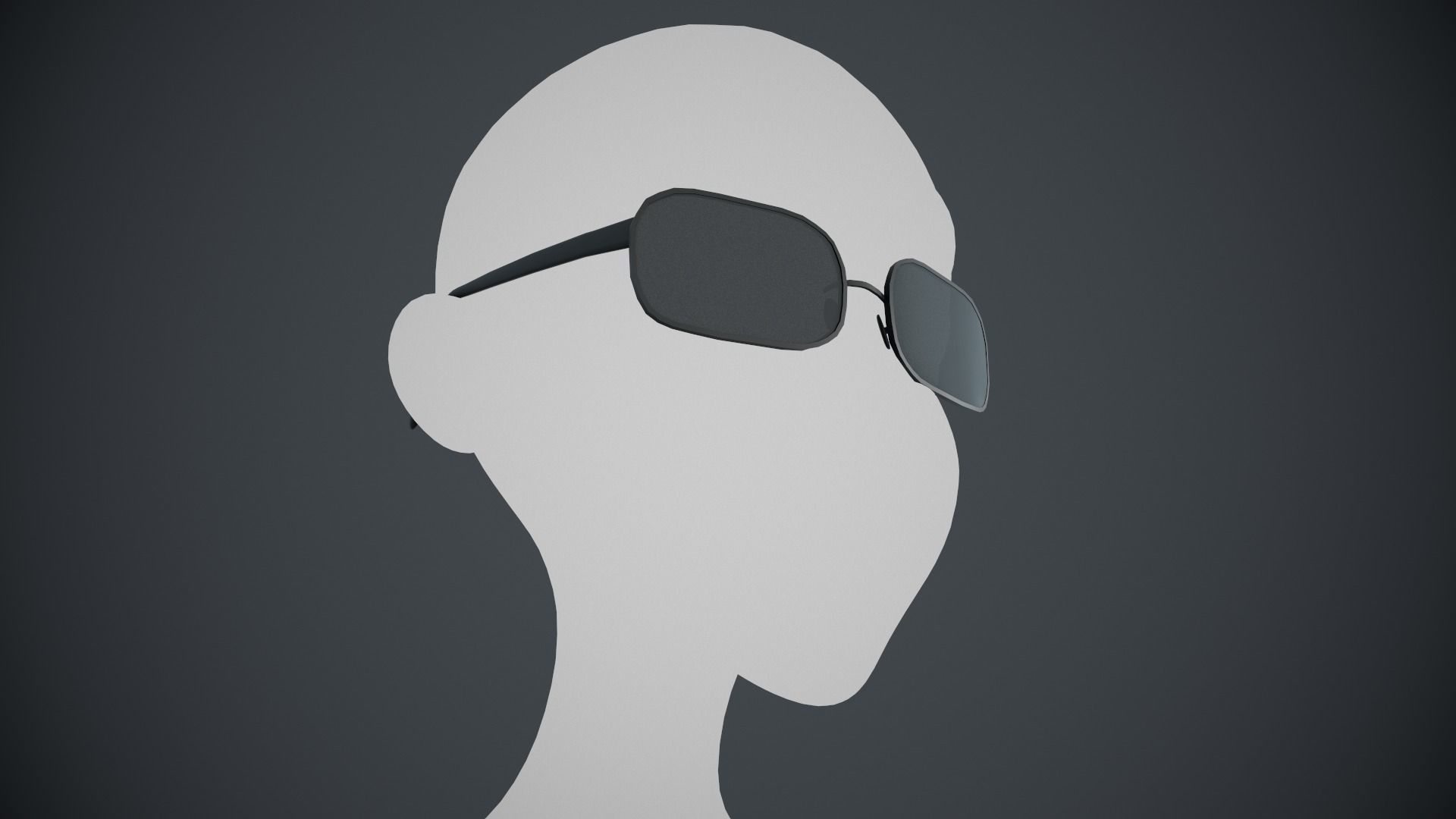 Stylized Black Glasses Style 2  Low-poly 3D model_9