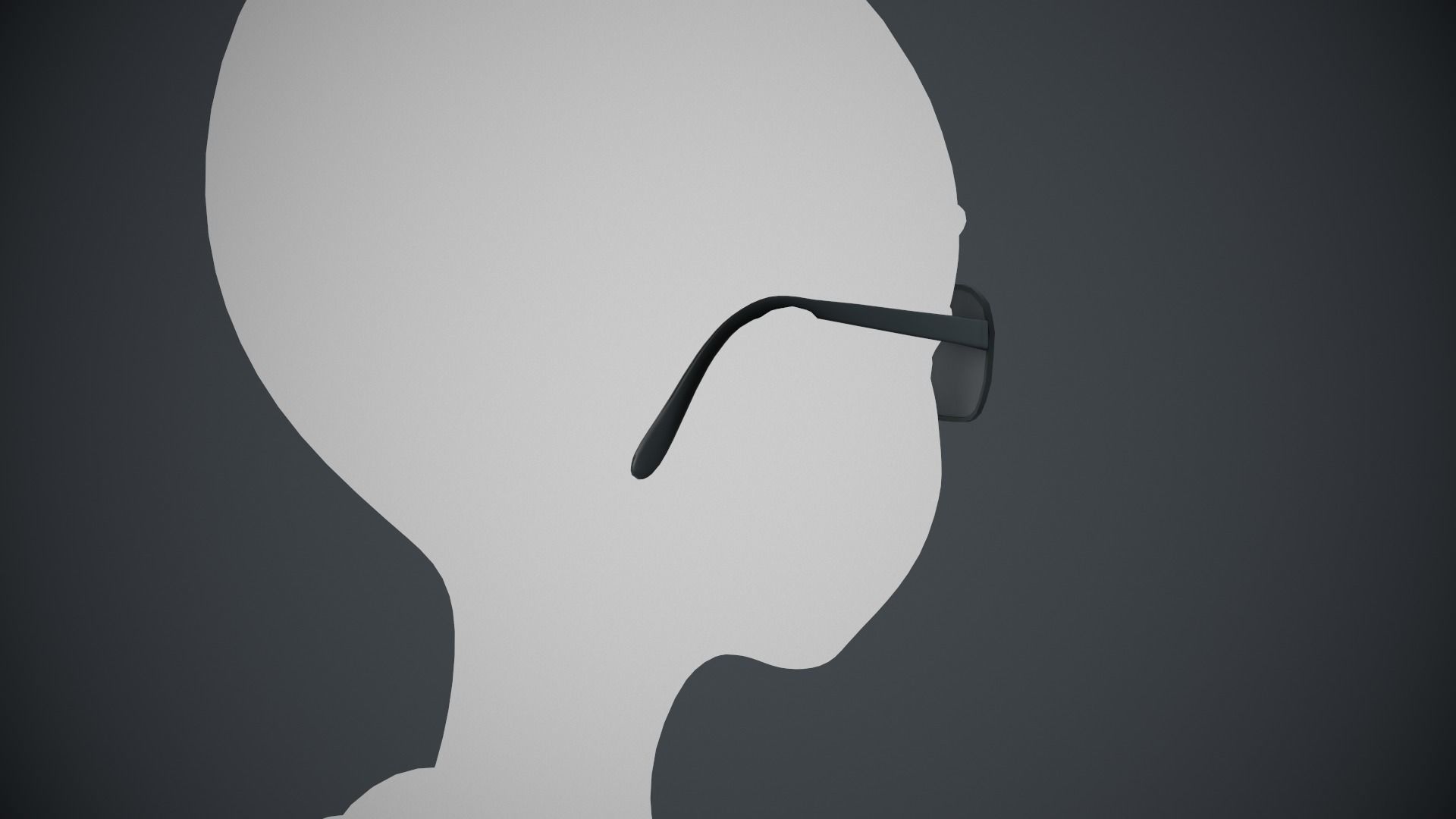 Stylized Black Glasses Style 2  Low-poly 3D model_4