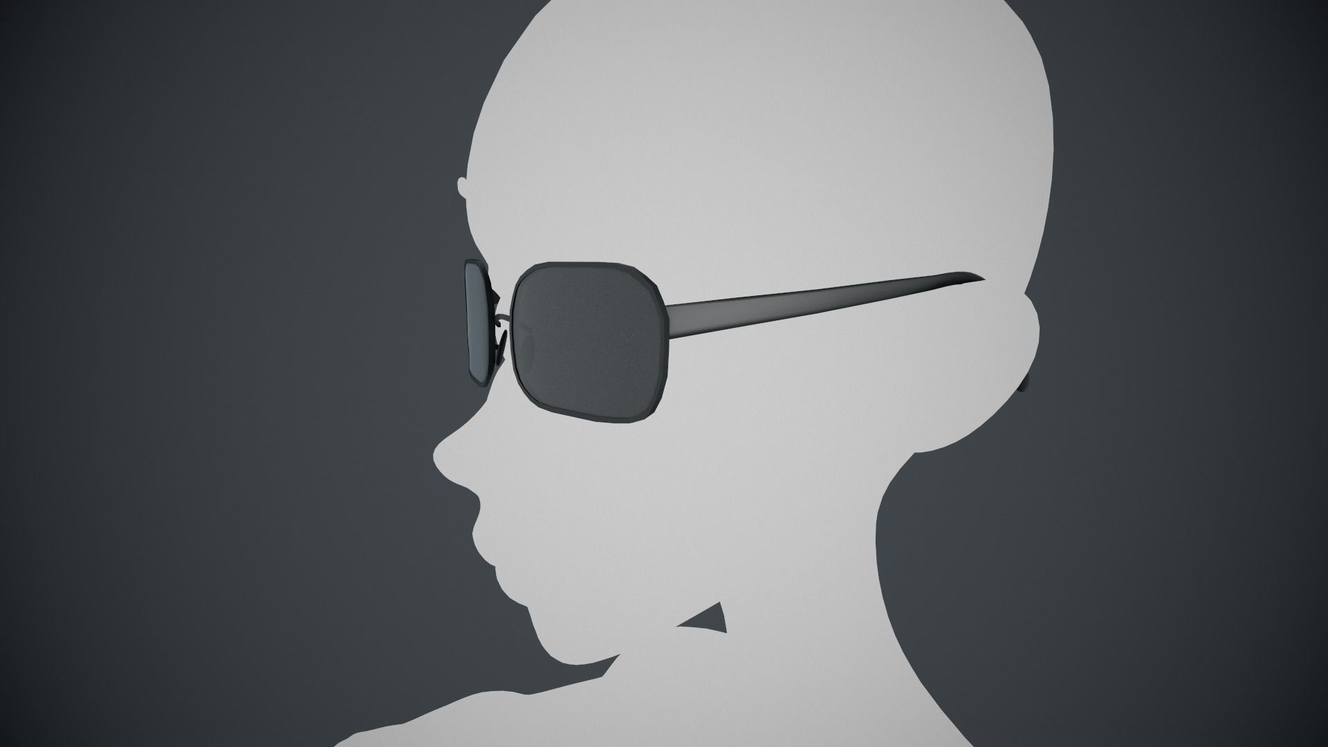 Stylized Black Glasses Style 2  Low-poly 3D model_7