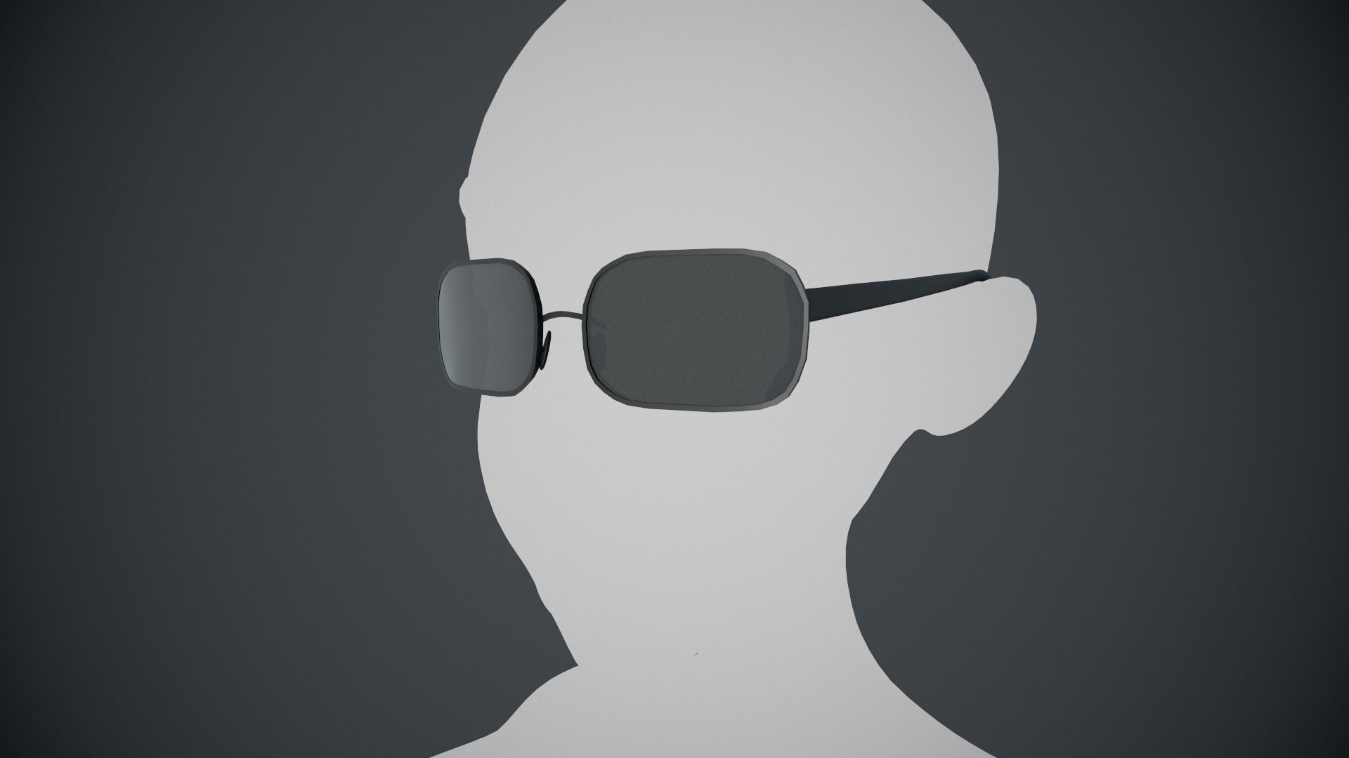 Stylized Black Glasses Style 2  Low-poly 3D model_2