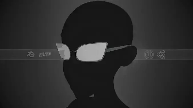 Stylized White Glasses Style 3 Low-poly 3D model