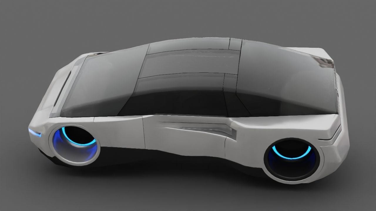 Futuristic Car  3D model_8