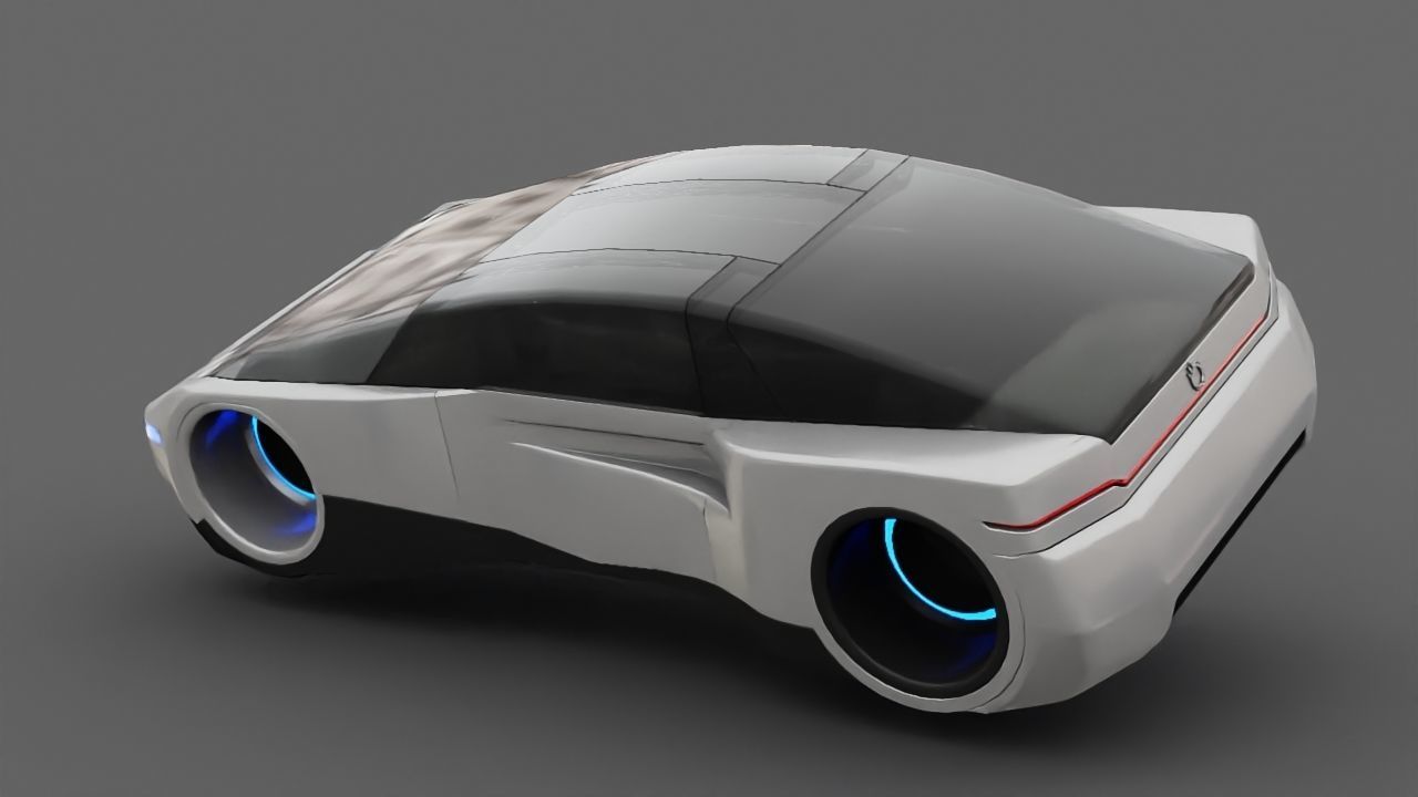 Futuristic Car  3D model_9