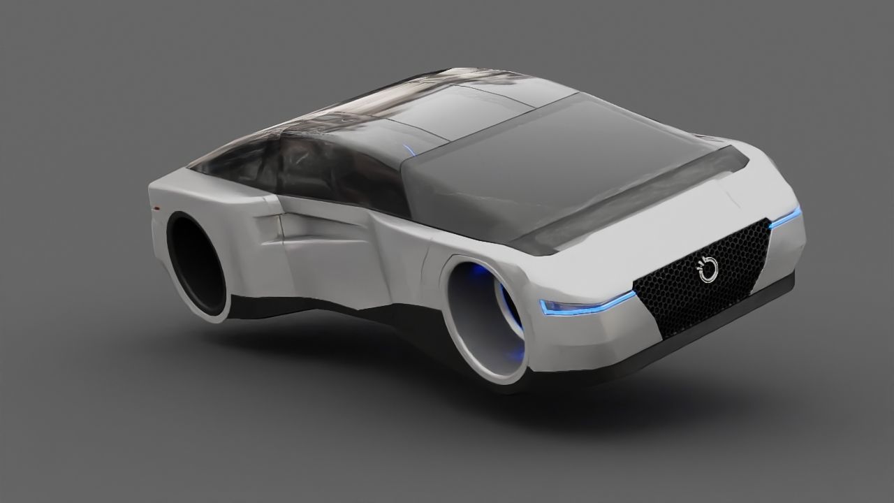 Futuristic Car  3D model_2