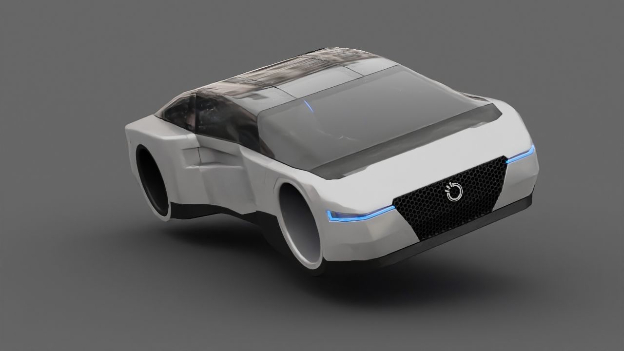 Futuristic Car  3D model_3