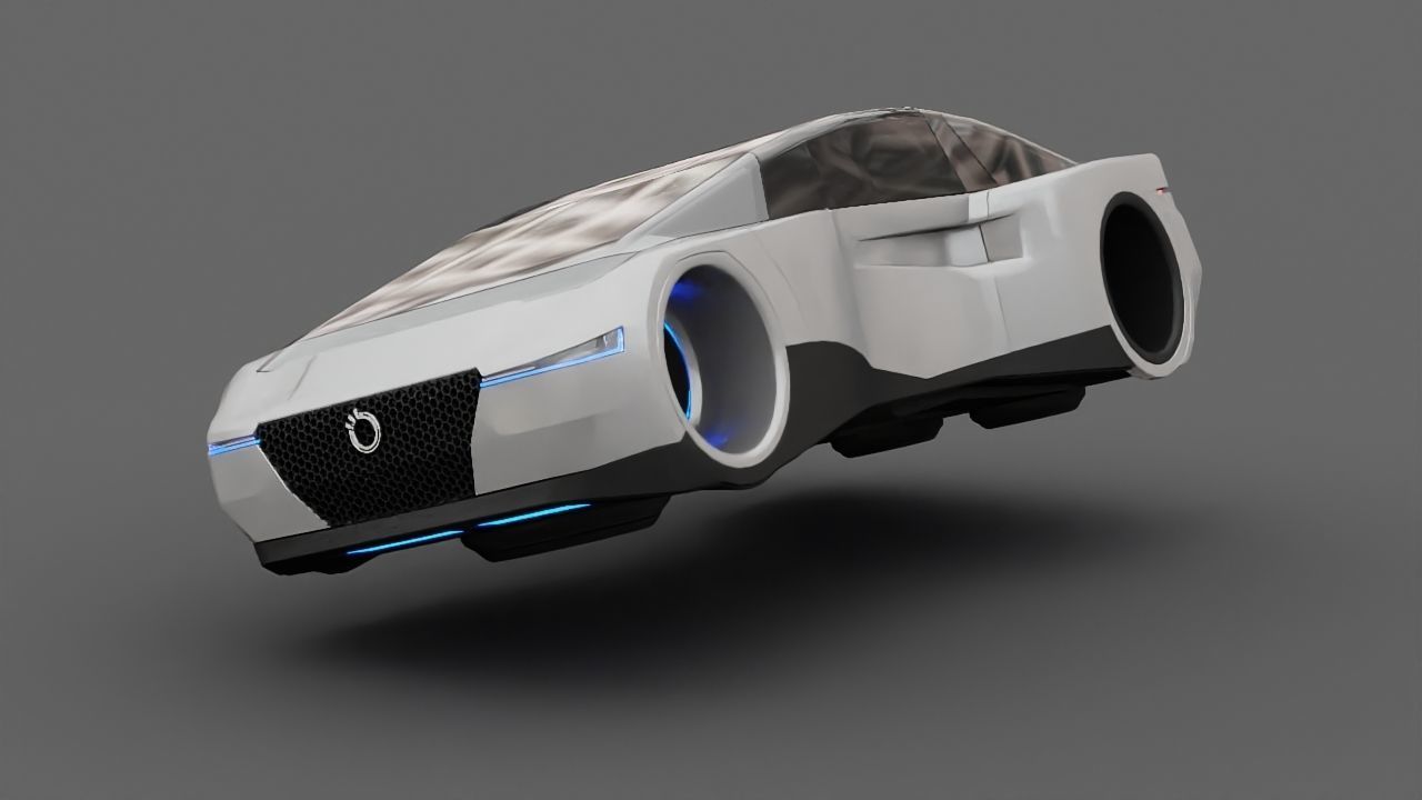 Futuristic Car  3D model_6