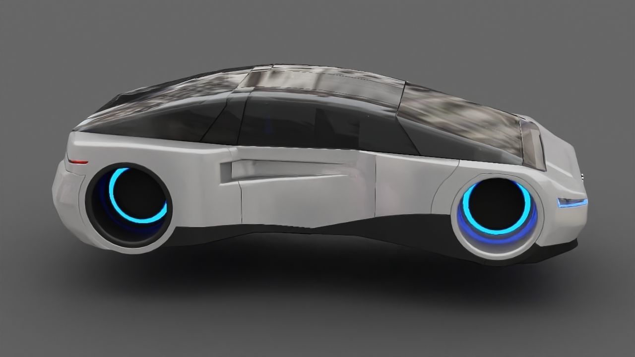 Futuristic Car  3D model_16