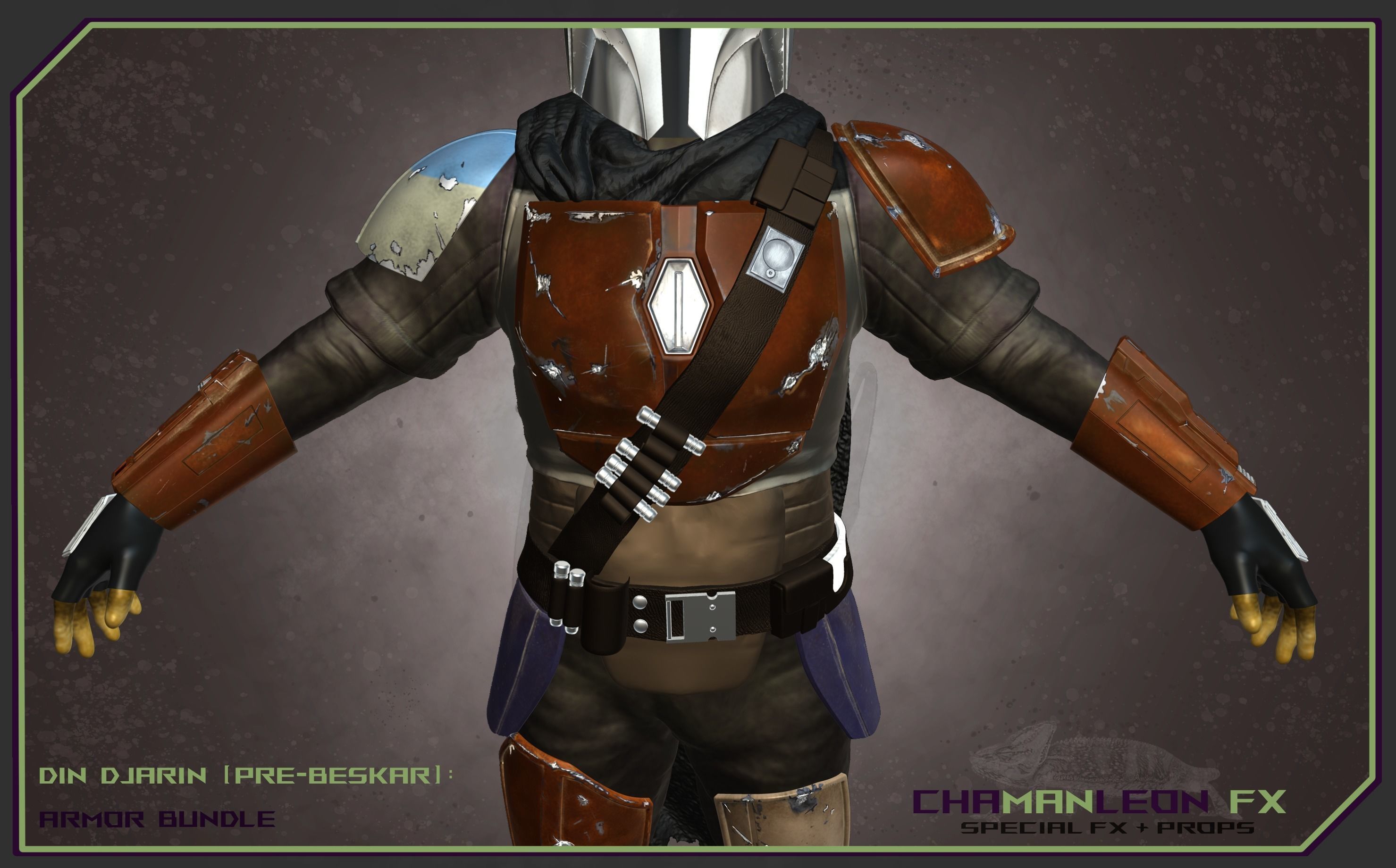 Din Djarin Mandalorian Pre-Beskar Armor Bundle Cosplay 3D print model_3