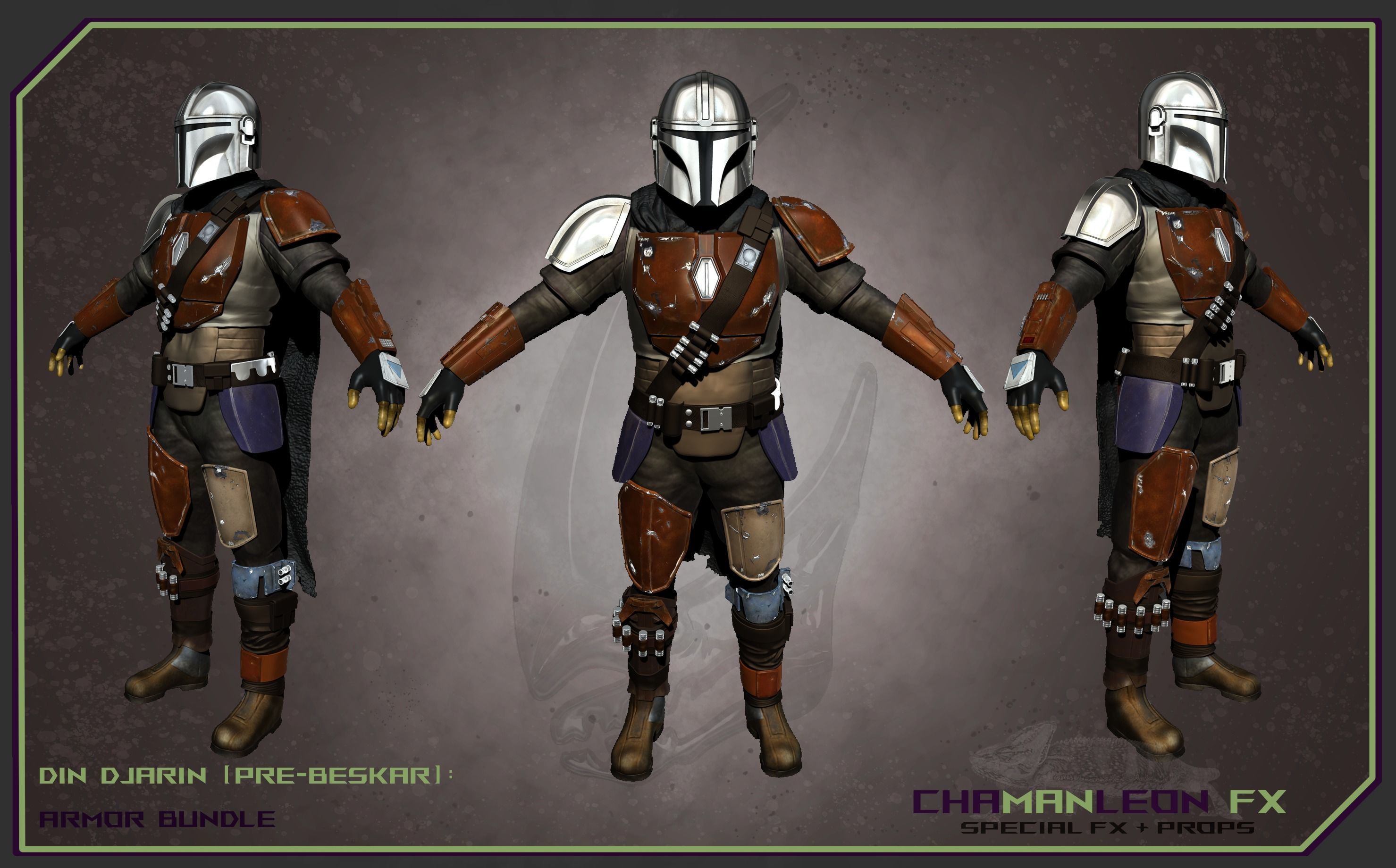 Din Djarin Mandalorian Pre-Beskar Armor Bundle Cosplay 3D print model_1
