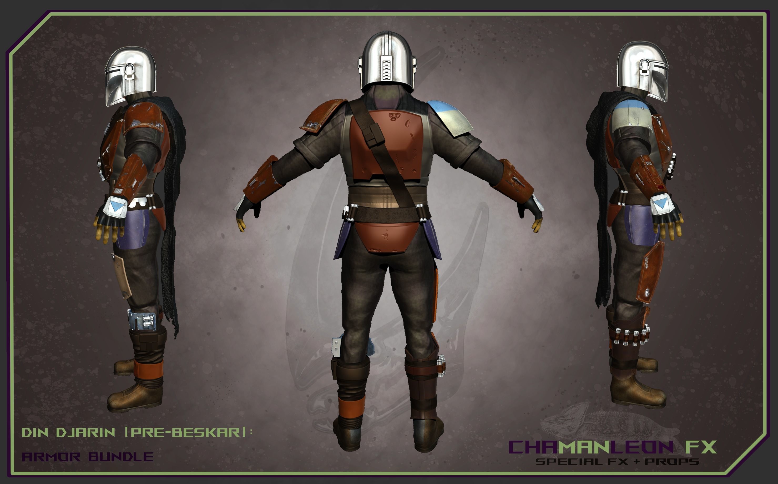 Din Djarin Mandalorian Pre-Beskar Armor Bundle Cosplay 3D print model_2