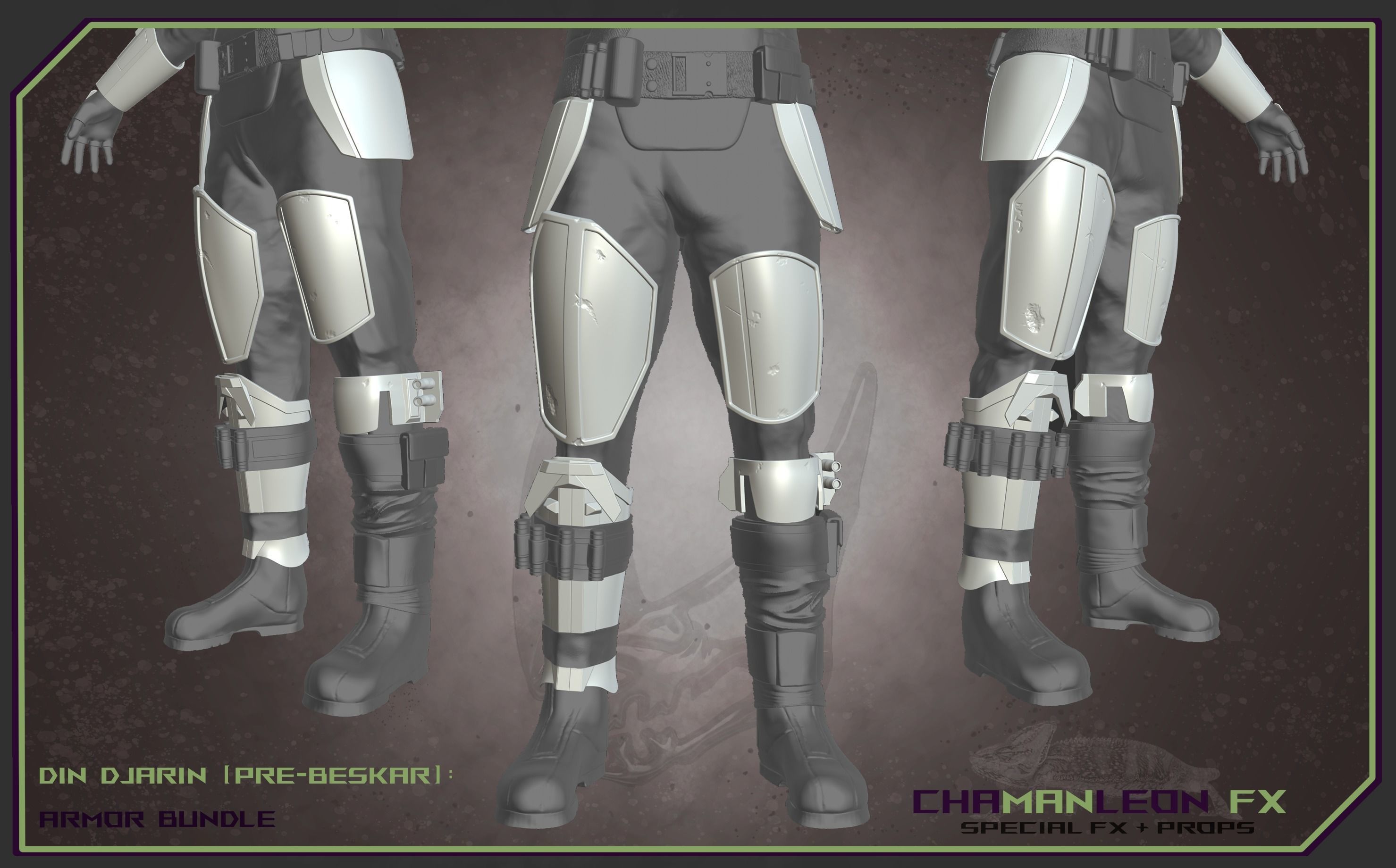 Din Djarin Mandalorian Pre-Beskar Armor Bundle Cosplay 3D print model_15