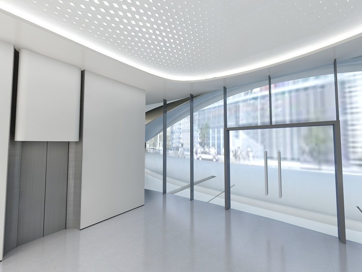 Hall of Shopping Mall 3D model_8