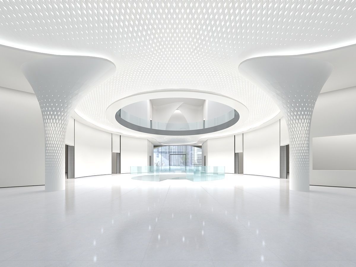 Hall of Shopping Mall 3D model_1