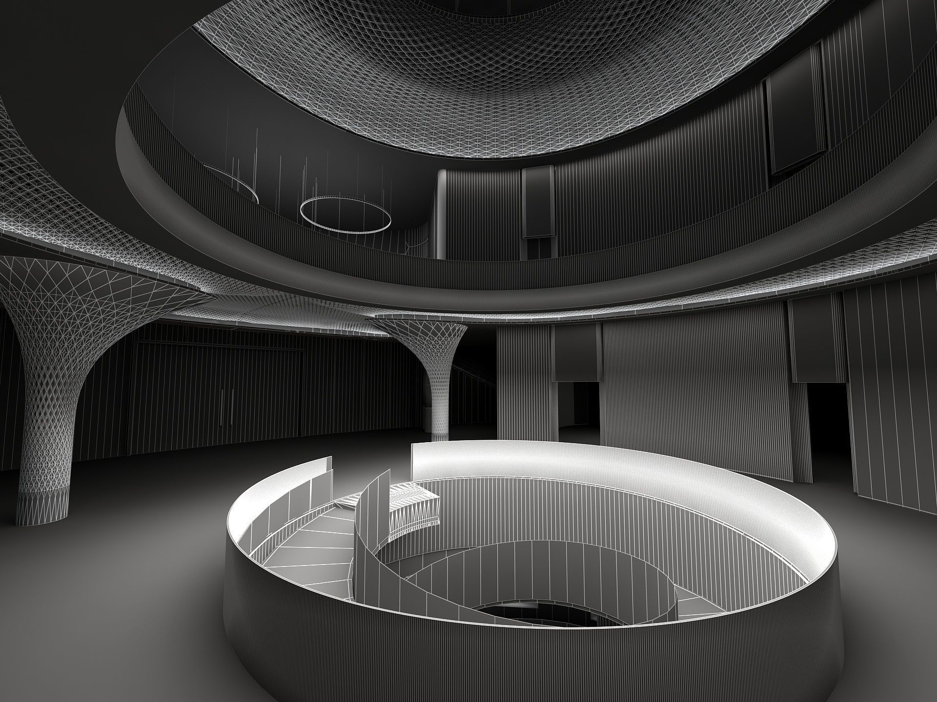 Hall of Shopping Mall 3D model_16