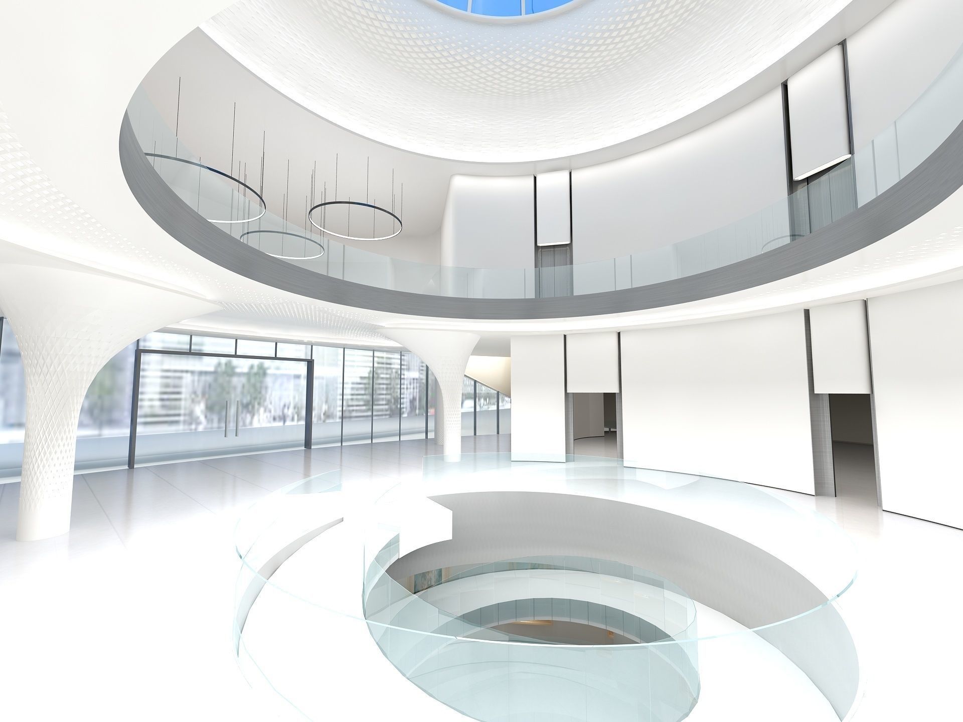 Hall of Shopping Mall 3D model_3