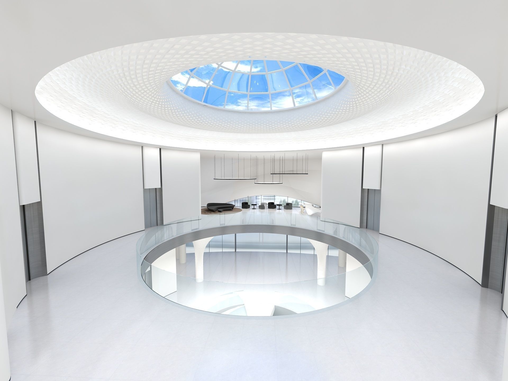 Hall of Shopping Mall 3D model_6