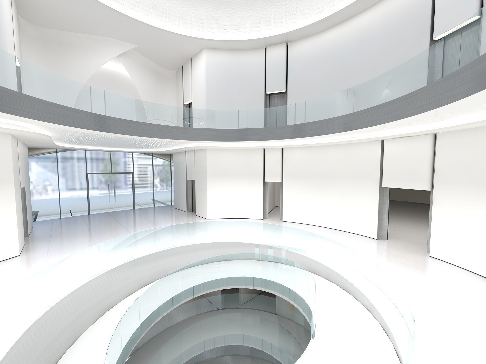 Hall of Shopping Mall 3D model_5