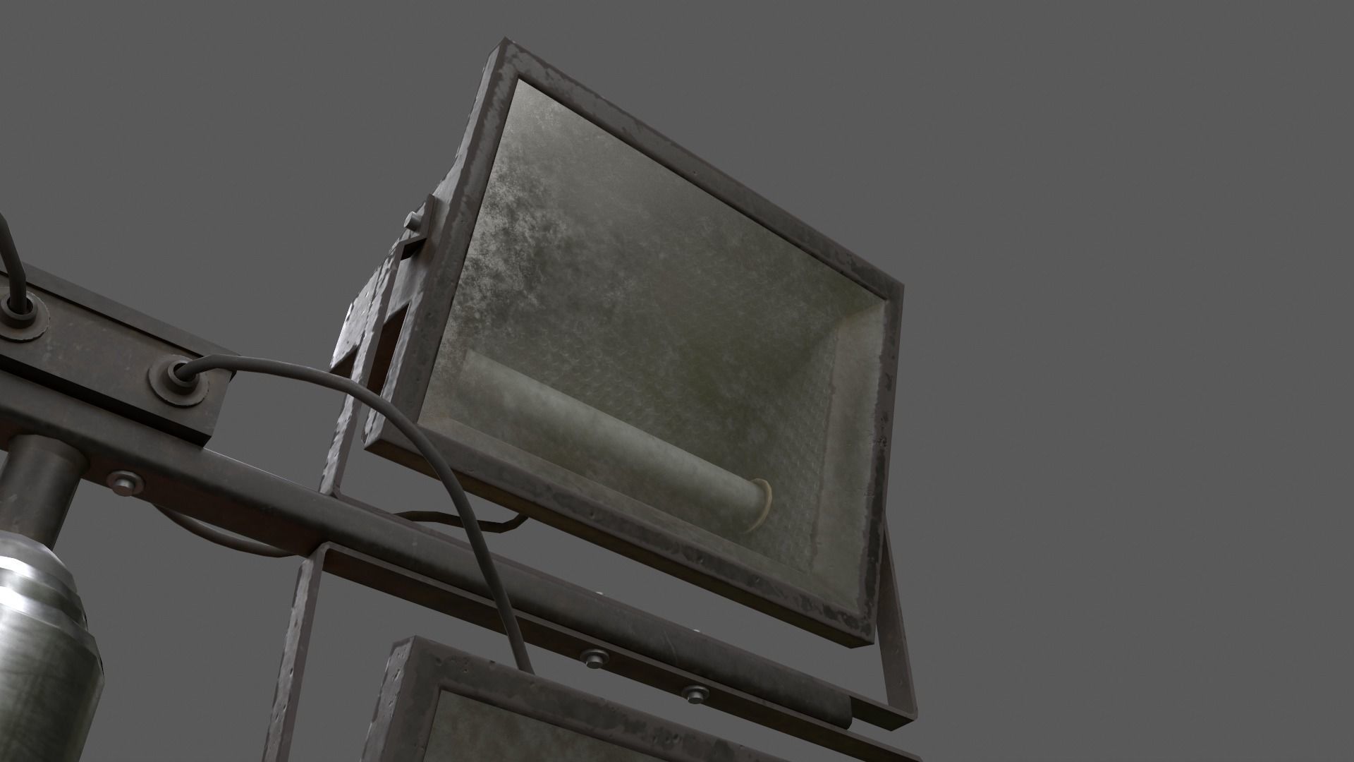 PBR Mobile Light Tower Generator A - Yellow Light  Low-poly 3D model_33