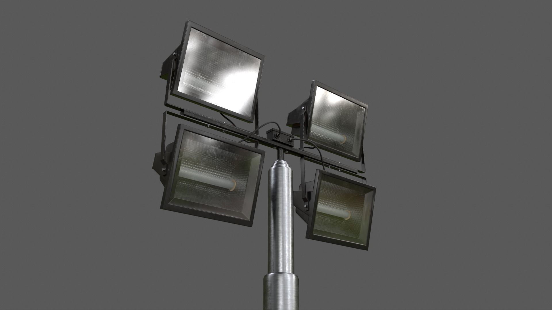 PBR Mobile Light Tower Generator A - Yellow Light  Low-poly 3D model_28