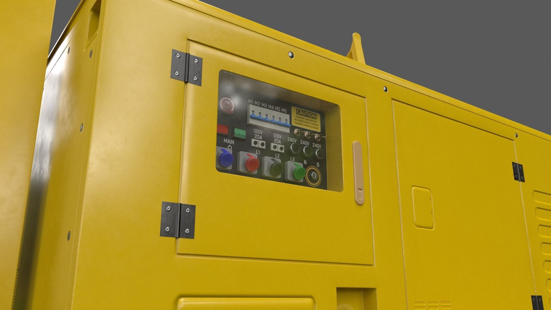 PBR Mobile Light Tower Generator A - Yellow Light  Low-poly 3D model_20