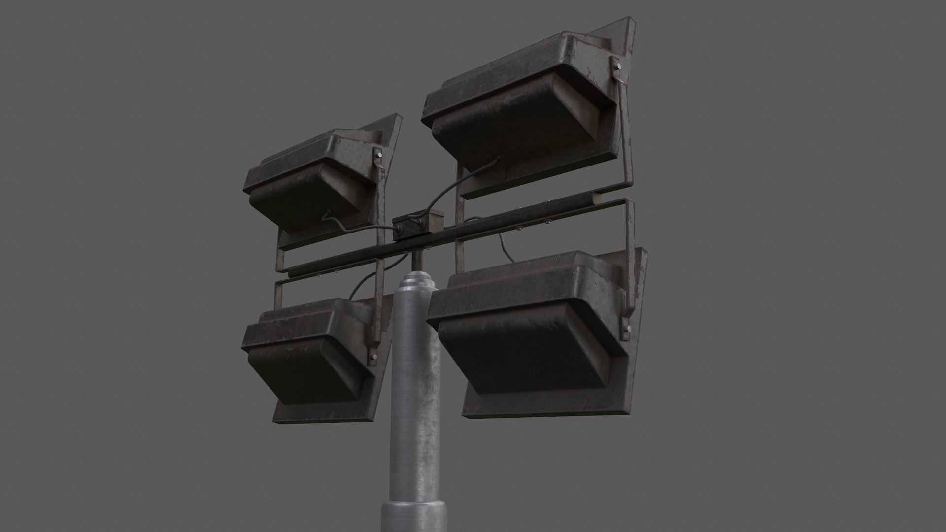 PBR Mobile Light Tower Generator A - Yellow Light  Low-poly 3D model_35