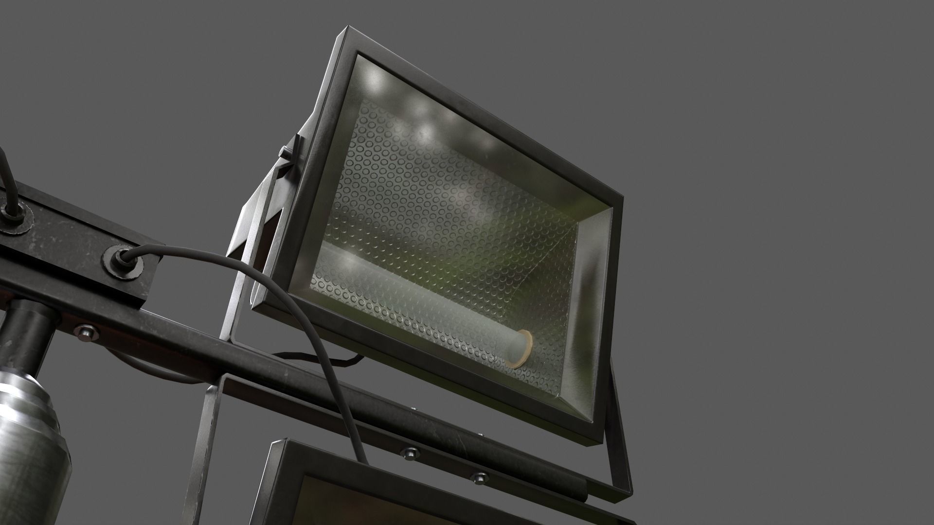 PBR Mobile Light Tower Generator A - Yellow Light  Low-poly 3D model_32