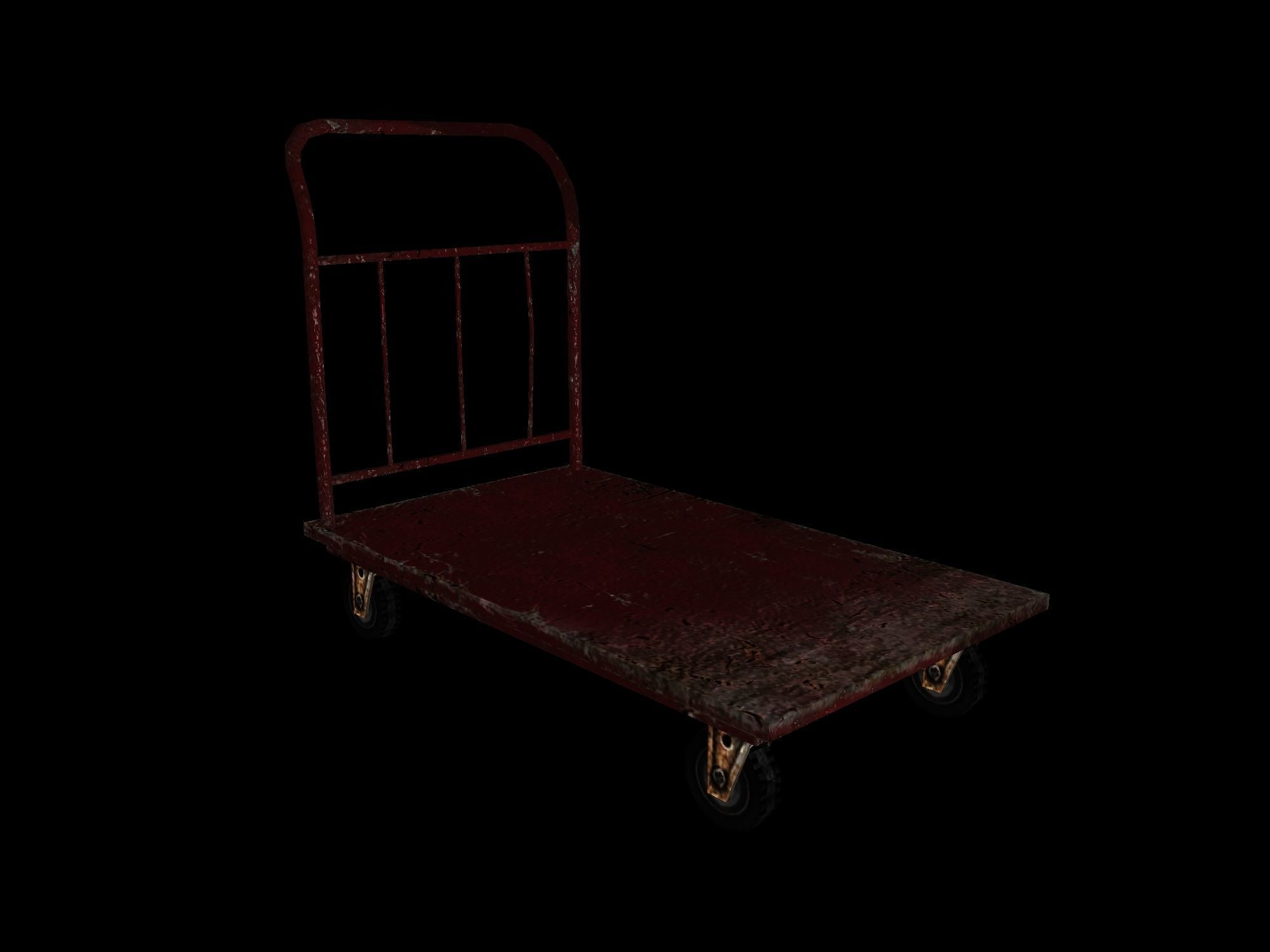 Heavy Duty Platform Trolley - game ready 3d model Low-poly 3D model_1