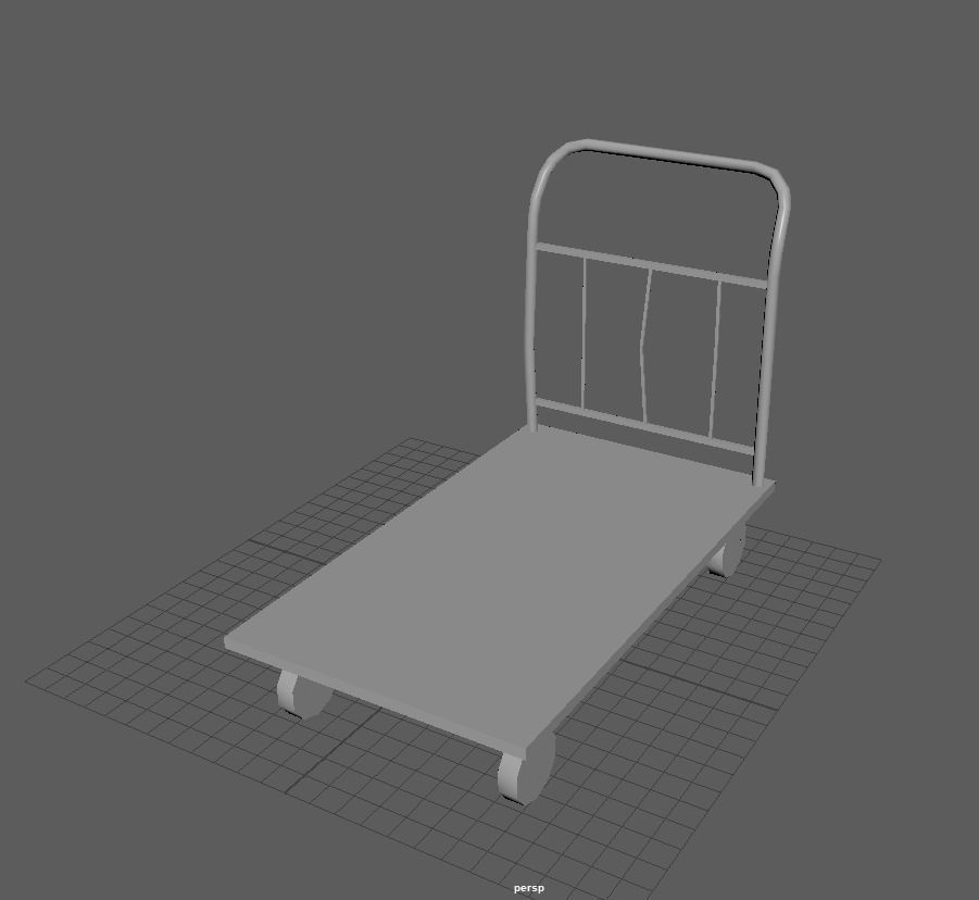 Heavy Duty Platform Trolley - game ready 3d model Low-poly 3D model_7