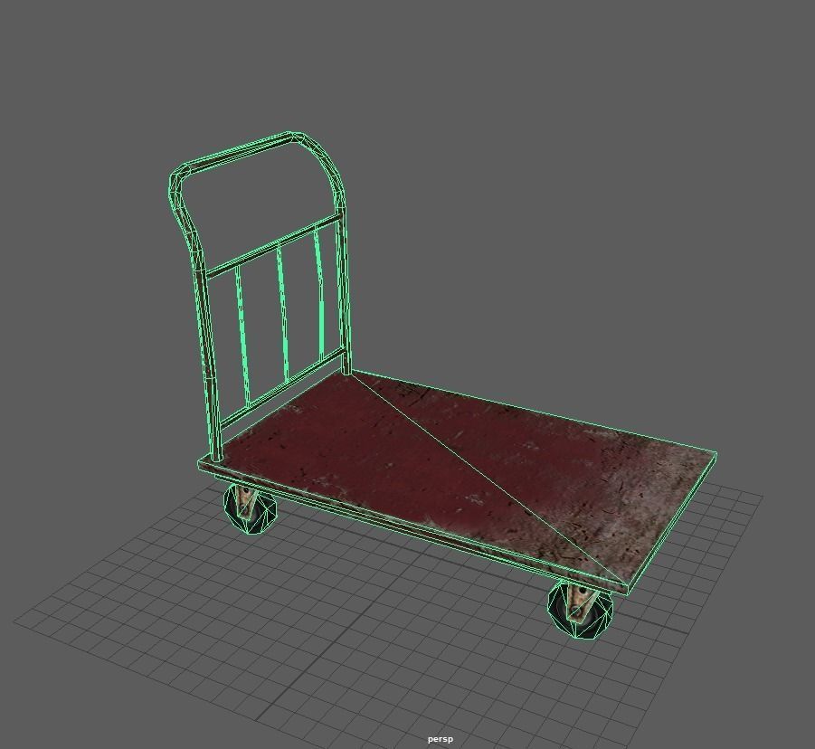 Heavy Duty Platform Trolley - game ready 3d model Low-poly 3D model_5