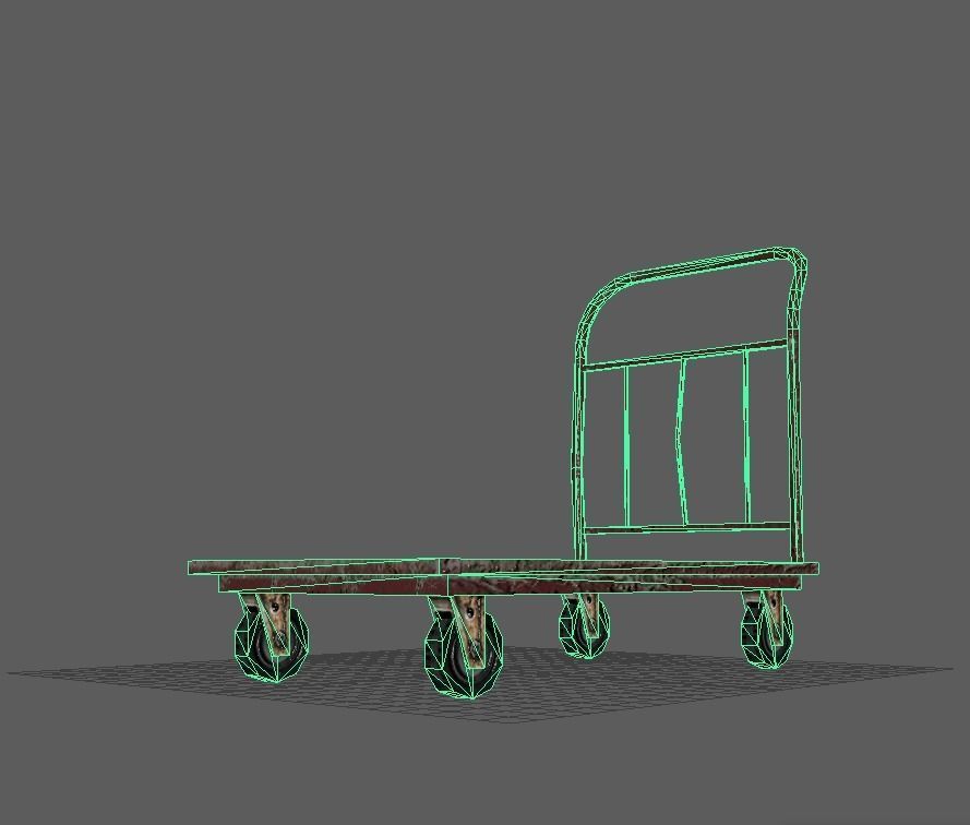 Heavy Duty Platform Trolley - game ready 3d model Low-poly 3D model_6