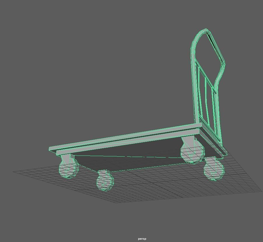Heavy Duty Platform Trolley - game ready 3d model Low-poly 3D model_8