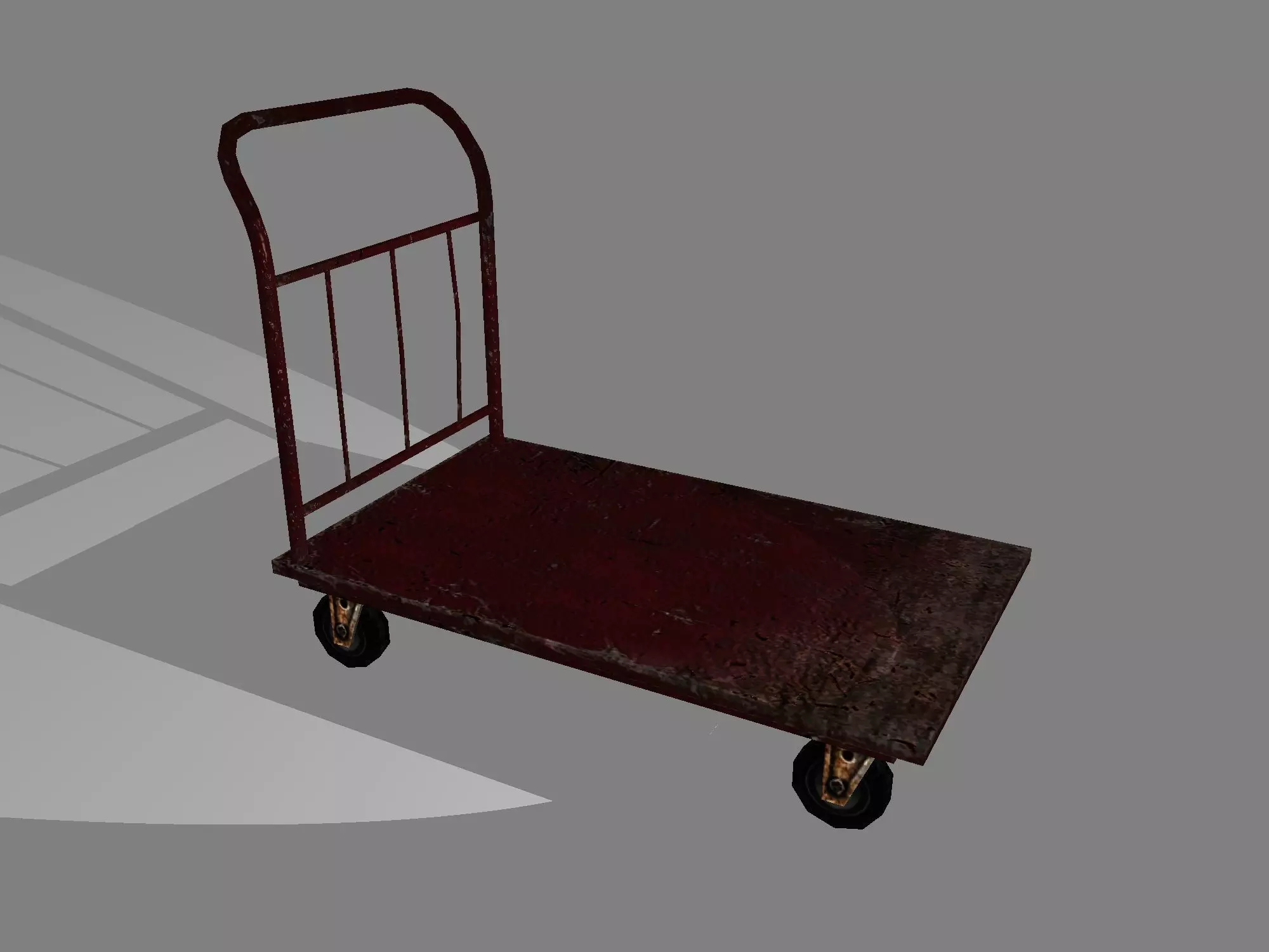 Heavy Duty Platform Trolley - game ready 3d model Low-poly 3D model_0
