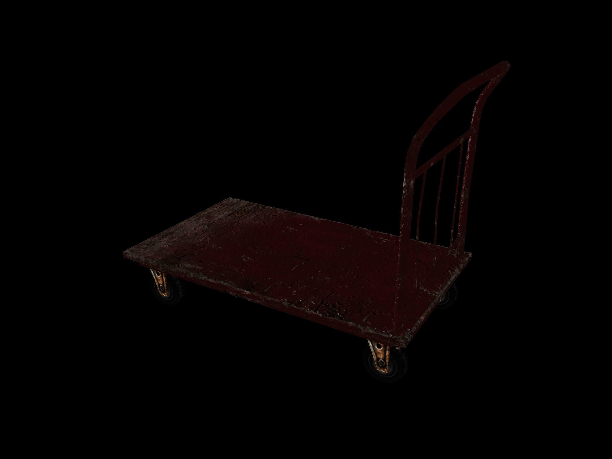 Heavy Duty Platform Trolley - game ready 3d model Low-poly 3D model_4