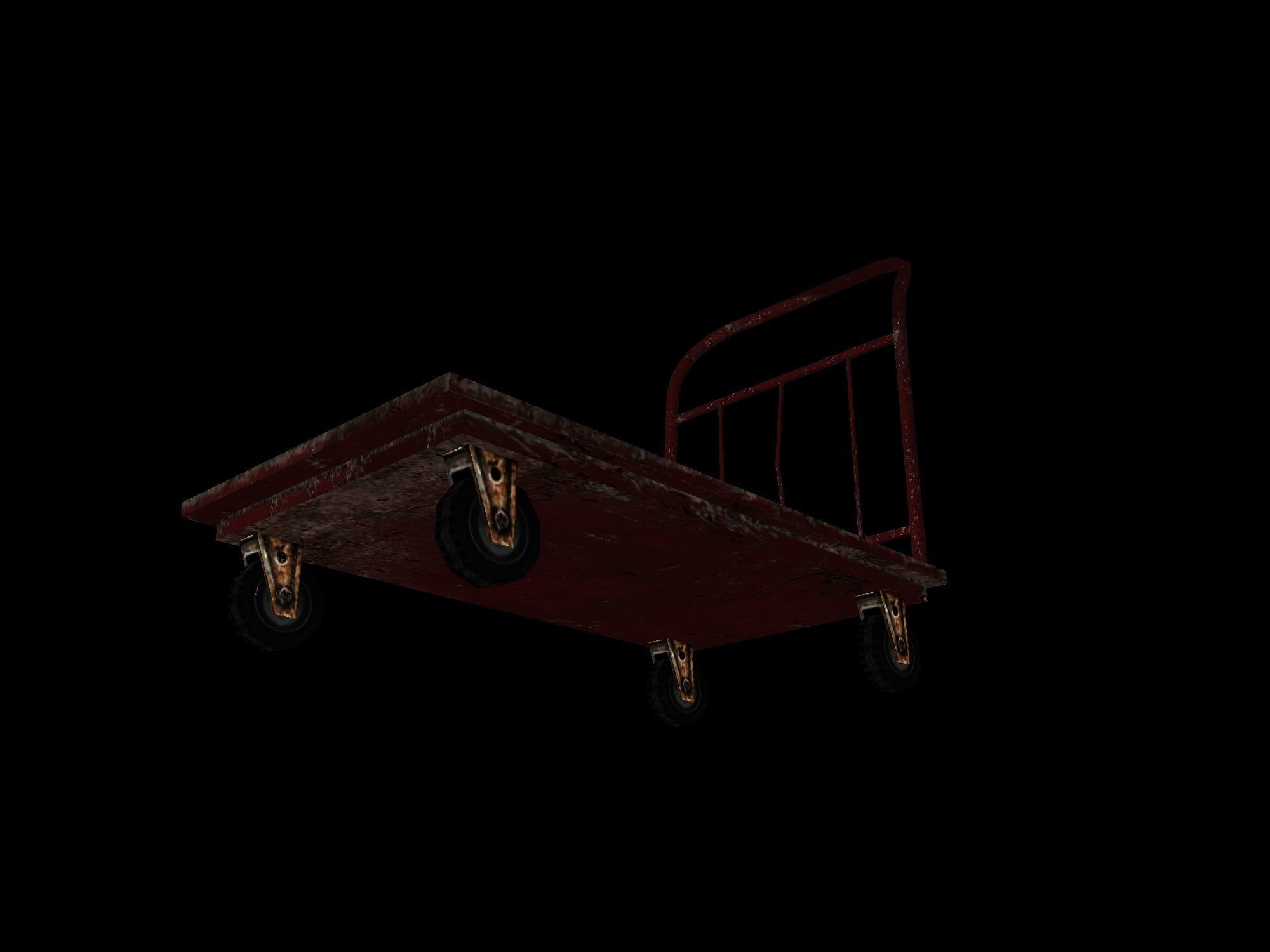 Heavy Duty Platform Trolley - game ready 3d model Low-poly 3D model_2