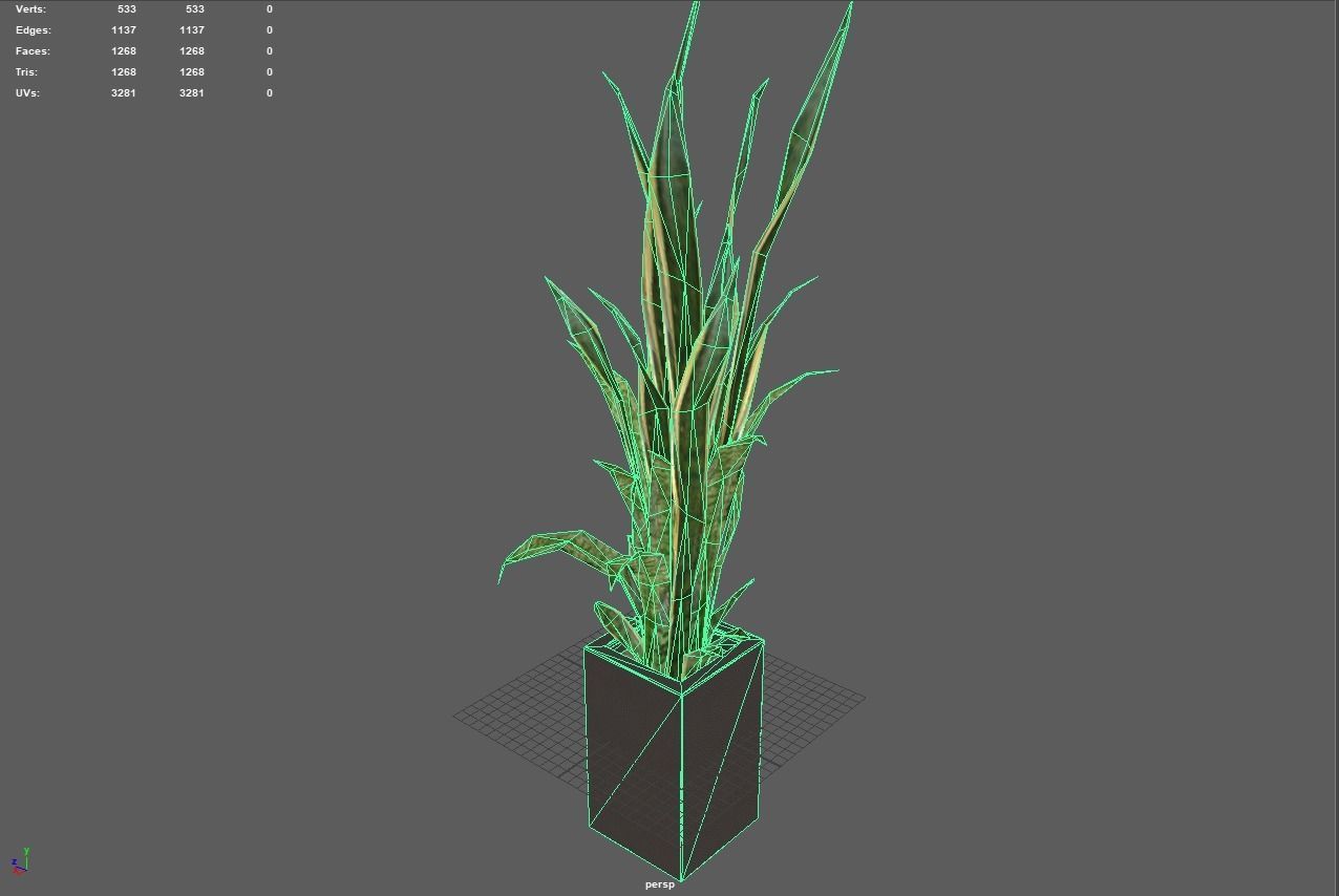 pot plant 2 -game ready 3d model Low-poly 3D model_7