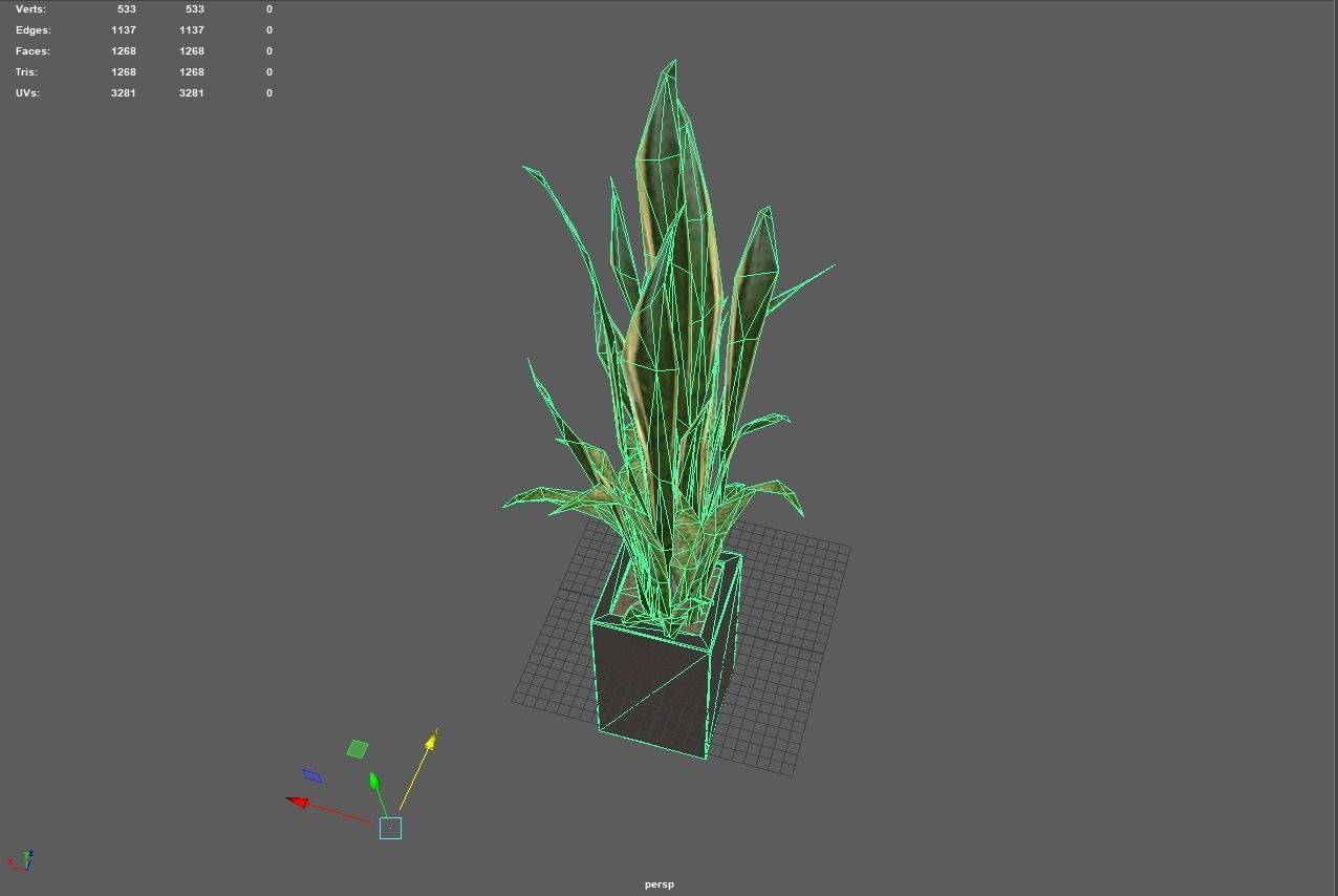 pot plant 2 -game ready 3d model Low-poly 3D model_6