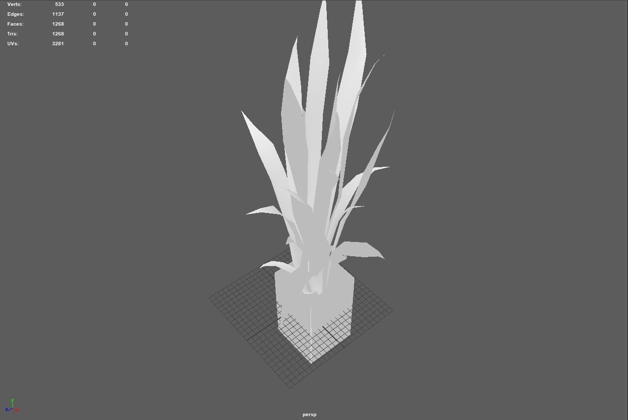 pot plant 2 -game ready 3d model Low-poly 3D model_5