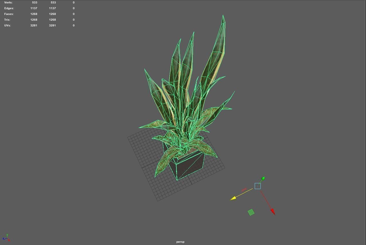 pot plant 2 -game ready 3d model Low-poly 3D model_8